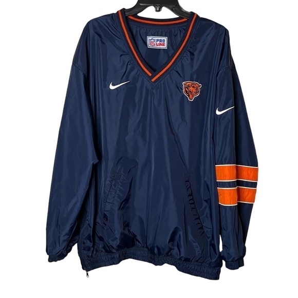 Nike NFL Pro Line Vintage Reversible Chicago Bears Pull Over V-neck Jack… - Picture 1 of 13